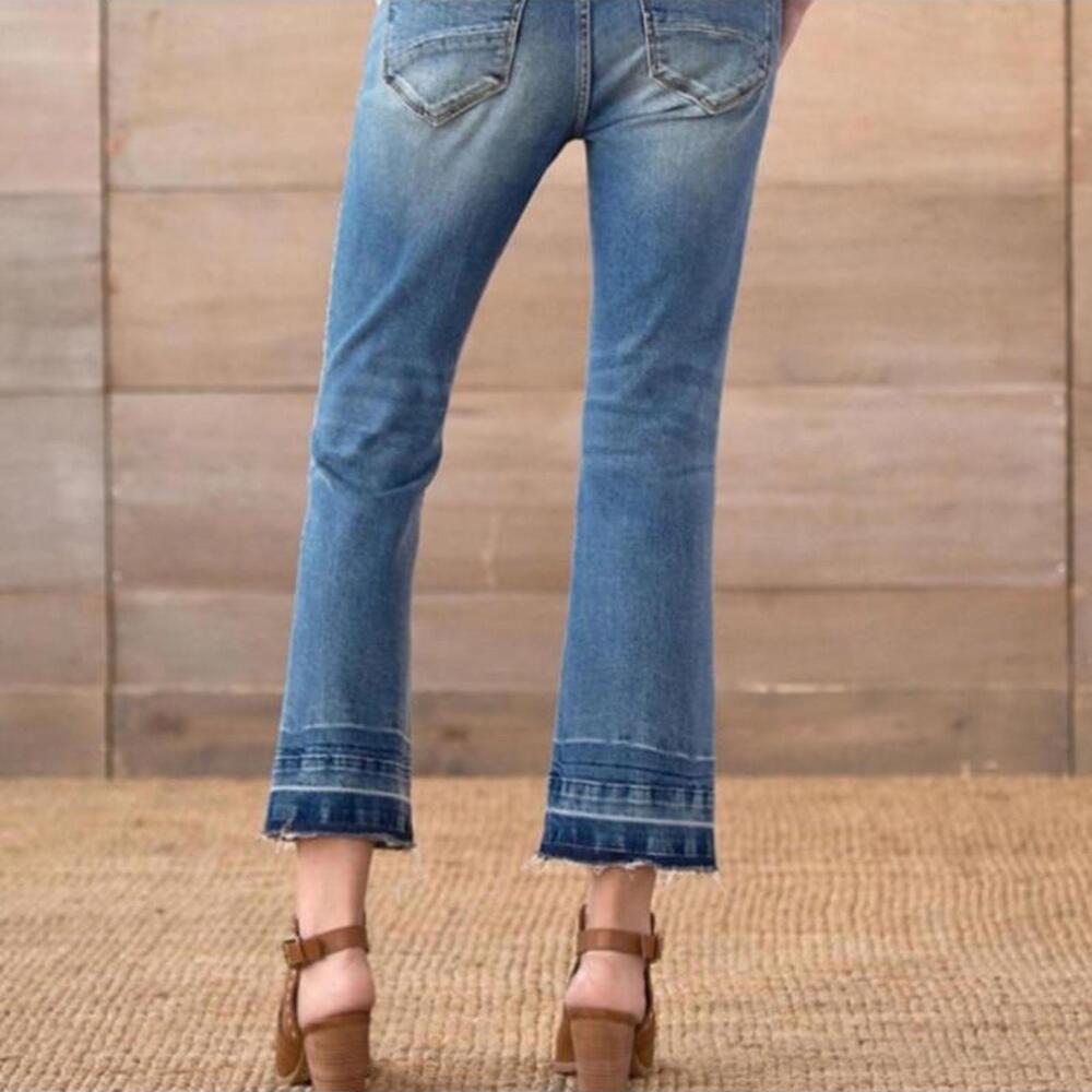 DRIFTWOOD Colette Classic Fit Cropped Denim Jeans Frayed Hem Women’s size 29 - Picture 13 of 14